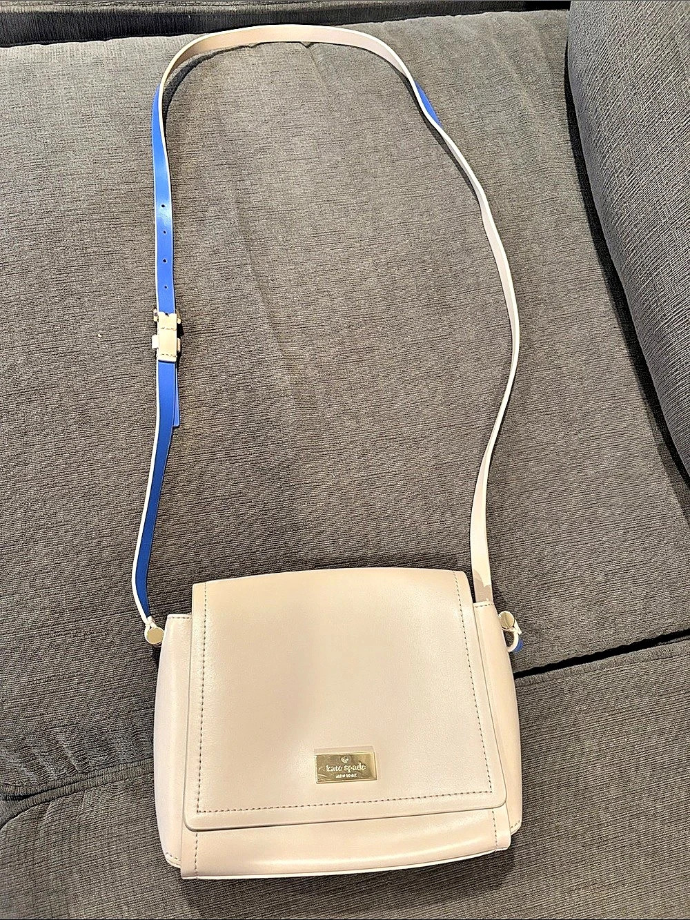 kate spade Cream & Blue Crossbody Bag Like New